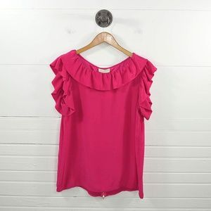 ANNIE GRIFFIN RUFFLE TRIM BLOUSE #135-56